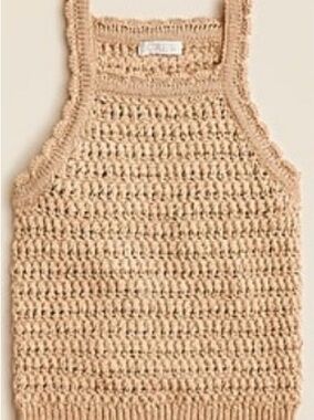 J. Crew Montauk Crochet Tank Top - Beige XL